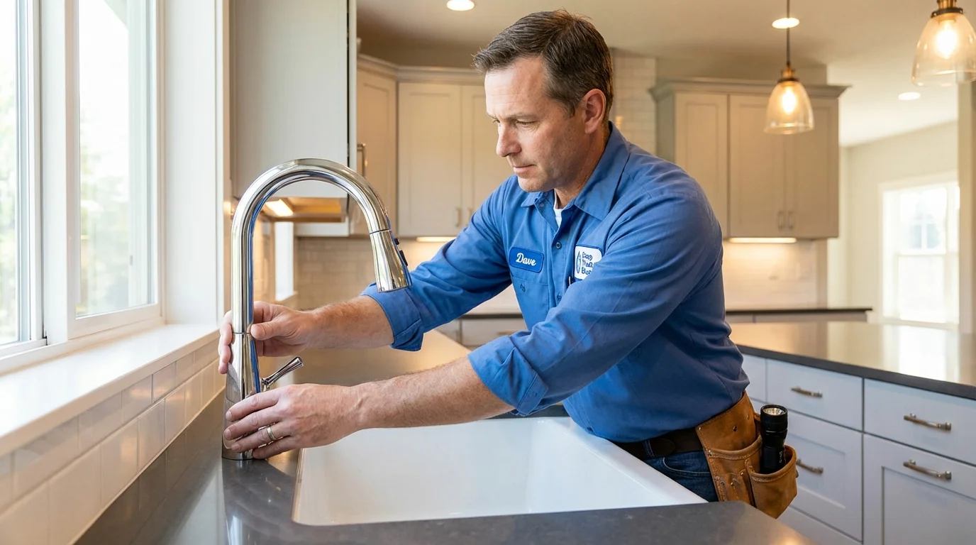 Kitchen faucet installation by Johns Plumbing LLC in Fort Kent